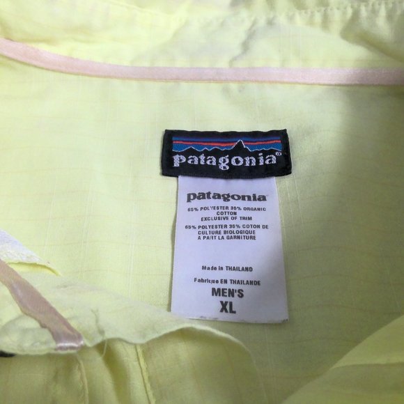Patagonia Light Yellow Button Up Shirt Short Sleeve Men's XL - Picture 4 of 7